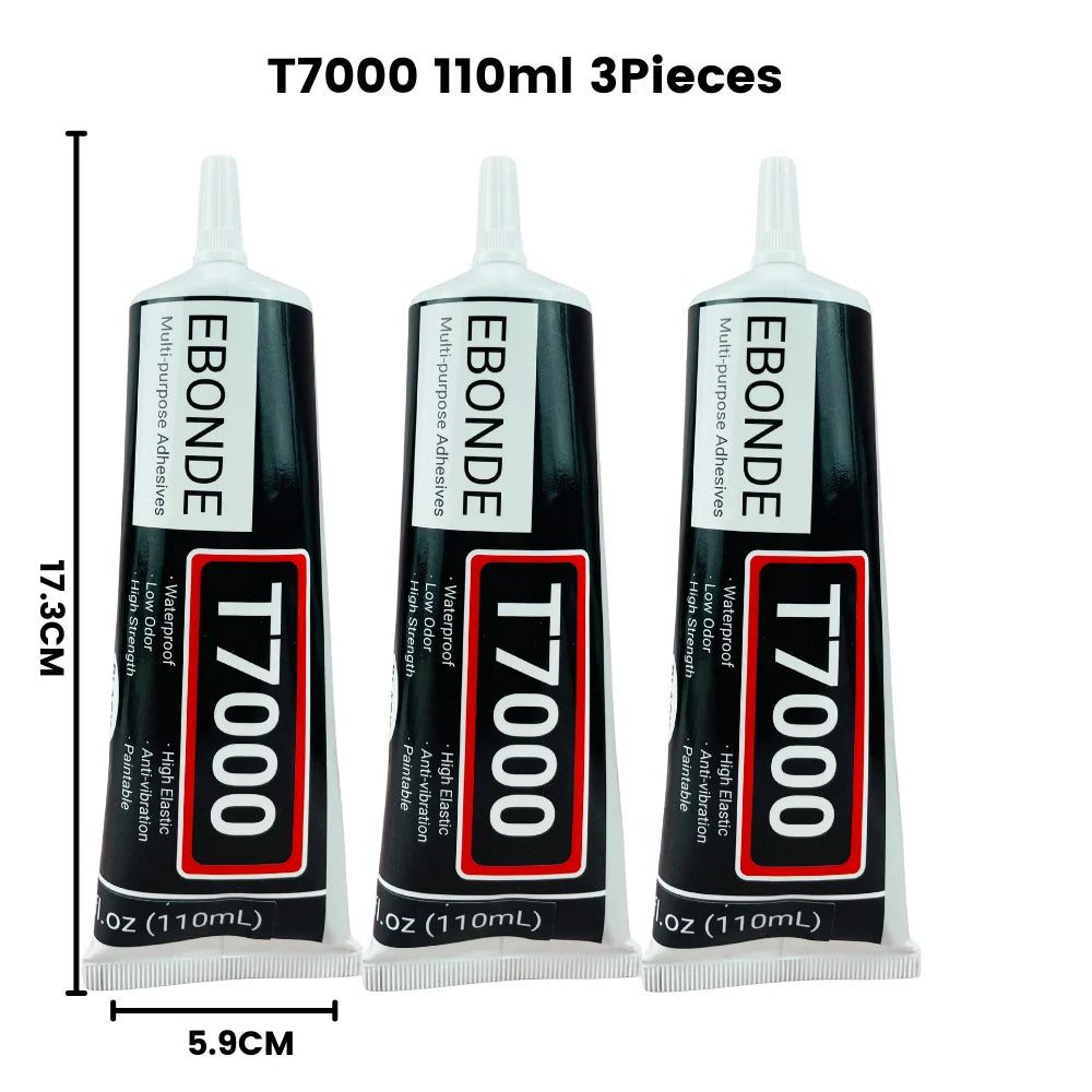 T7000 Black Contact Cellphone Tablet Repair Adhesive Strong T-7000 Glue 15ML 50ML 110ML with Fine Needle