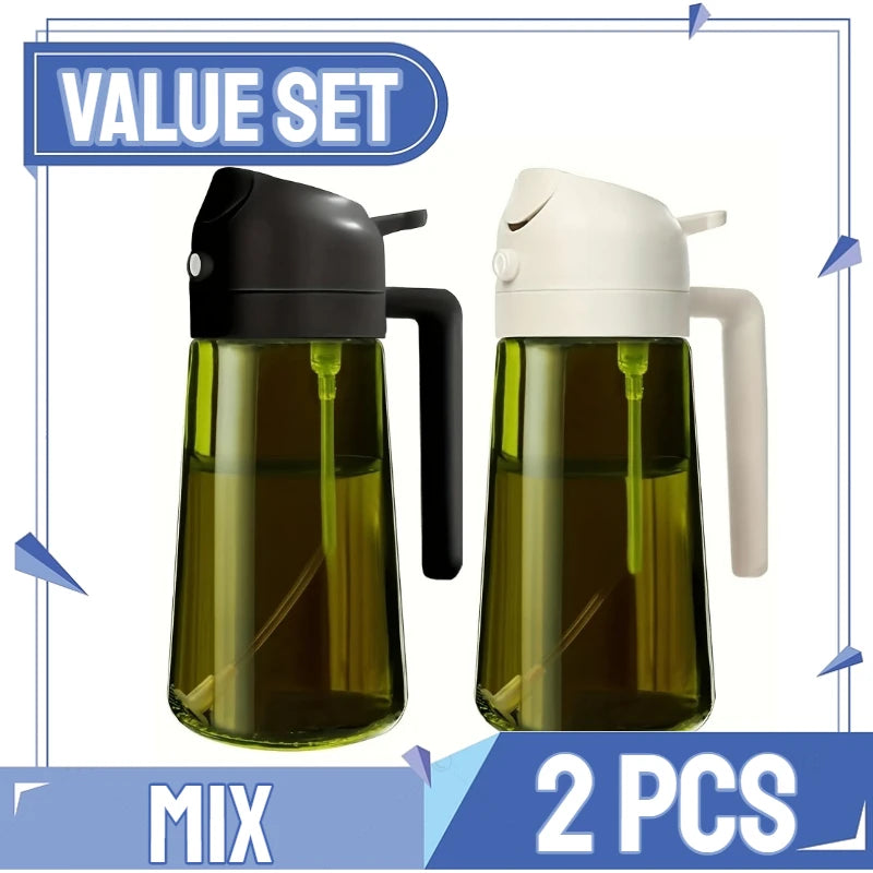 Oil Spray Plastic Household Kitchen Oil Spray Bottle Nebulizing Mist Filling Cooking Dual Use BBQ Camping Large Capacity