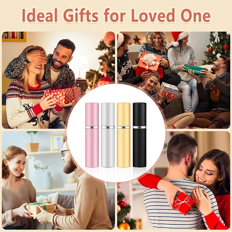 4pcs+4 Accessories 5ml Refillable Portable Mini Perfume Atomizer with 4 Spray Bottles, 2 Funnels, 2 Dispensing