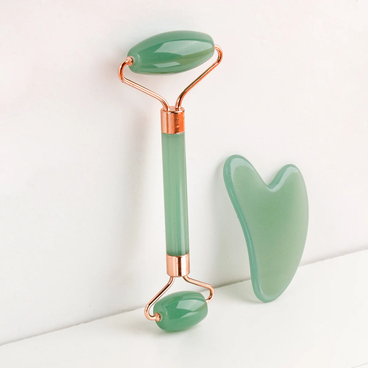 2pcs Double-end Gua Sha Massage Roller Neck Face Board Facial Skin Lifting Scraper Anti-Wrinkle Beeswax Stone Scraping Massager