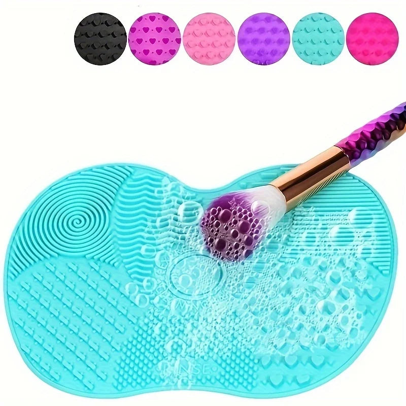 Silicone Apple Scrub Pad with Suction Cup Powder Puff Scrub Pad Beauty Tool Scrub Pad Makeup Brush Cleaning Tool