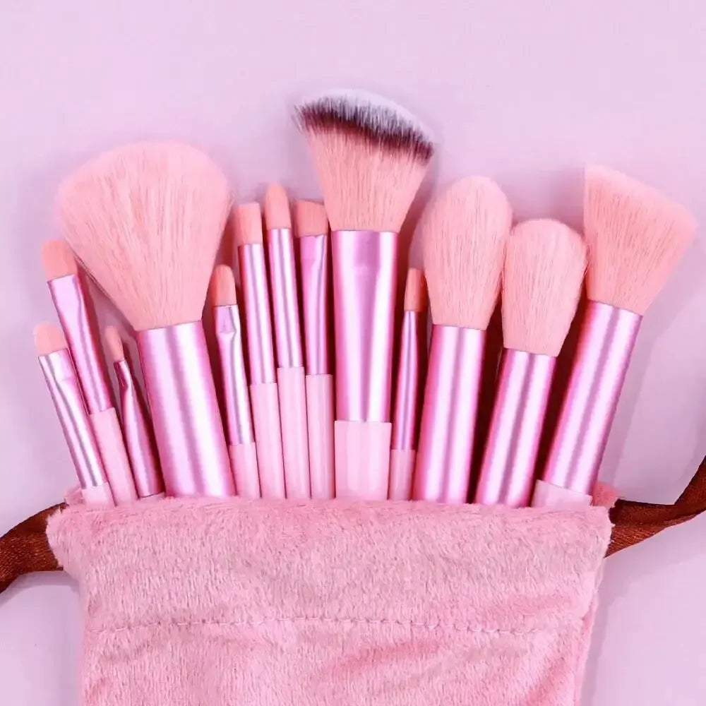 13pcs Premium Synthetic Nylon Bristle Makeup Brush Set - Soft, Gentle, and Cruelty-Free for Flawless Foundation, Blush, Powder,