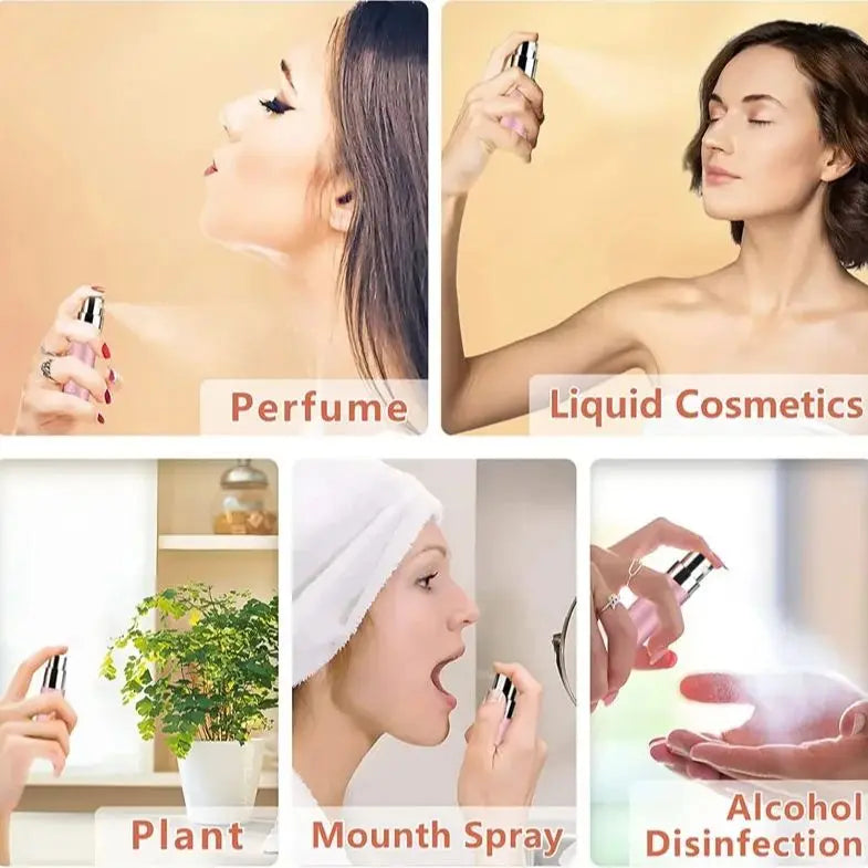 4pcs+4 Accessories 5ml Refillable Portable Mini Perfume Atomizer with 4 Spray Bottles, 2 Funnels, 2 Dispensing