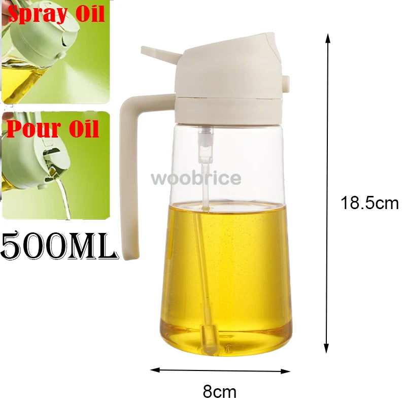 Oil Spray Plastic Household Kitchen Oil Spray Bottle Nebulizing Mist Filling Cooking Dual Use BBQ Camping Large Capacity