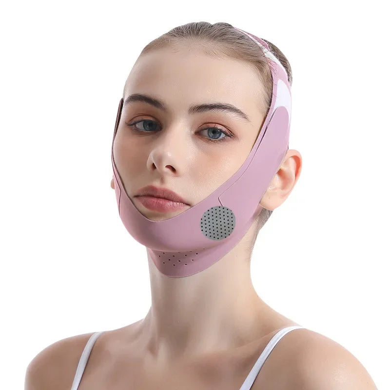Overnight Face Lift Band with Graphene Fiber - Double Chin Reducer & Jawline Definer, Washable Reusable Beauty Strap 5 Sizes