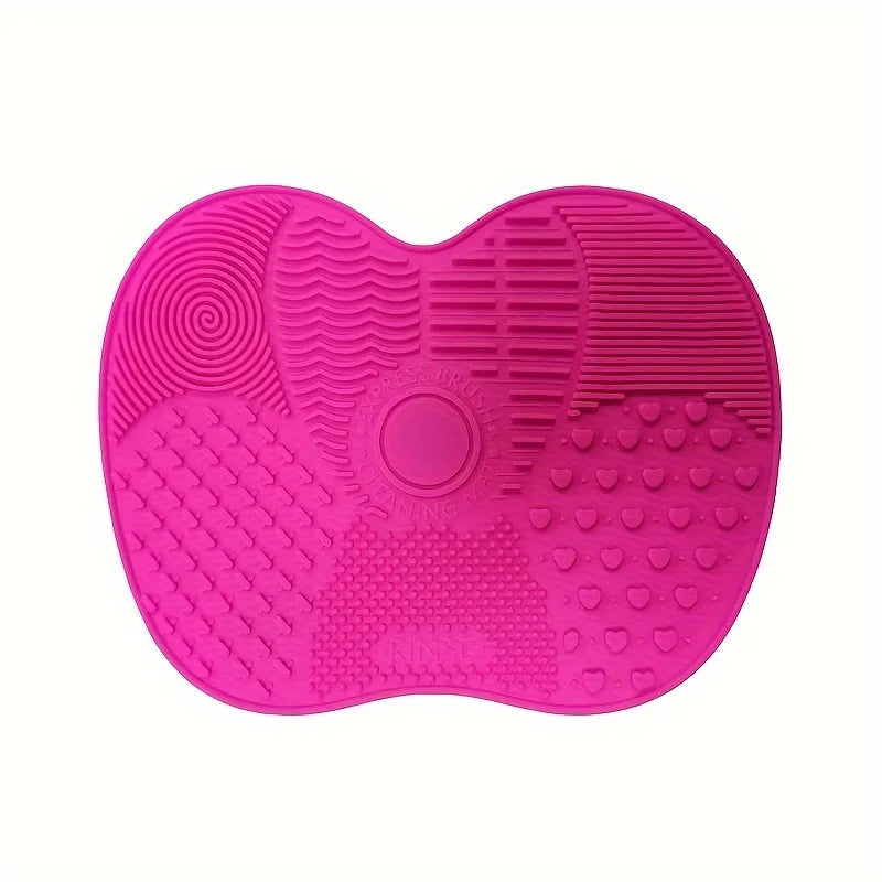 Silicone Apple Scrub Pad with Suction Cup Powder Puff Scrub Pad Beauty Tool Scrub Pad Makeup Brush Cleaning Tool