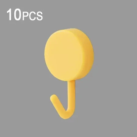 10PCS Self Adhesive Wall Hook Strong Without Drilling Coat Bag Bathroom Door Kitchen Towel Hanger Hooks Home Storage Accessories