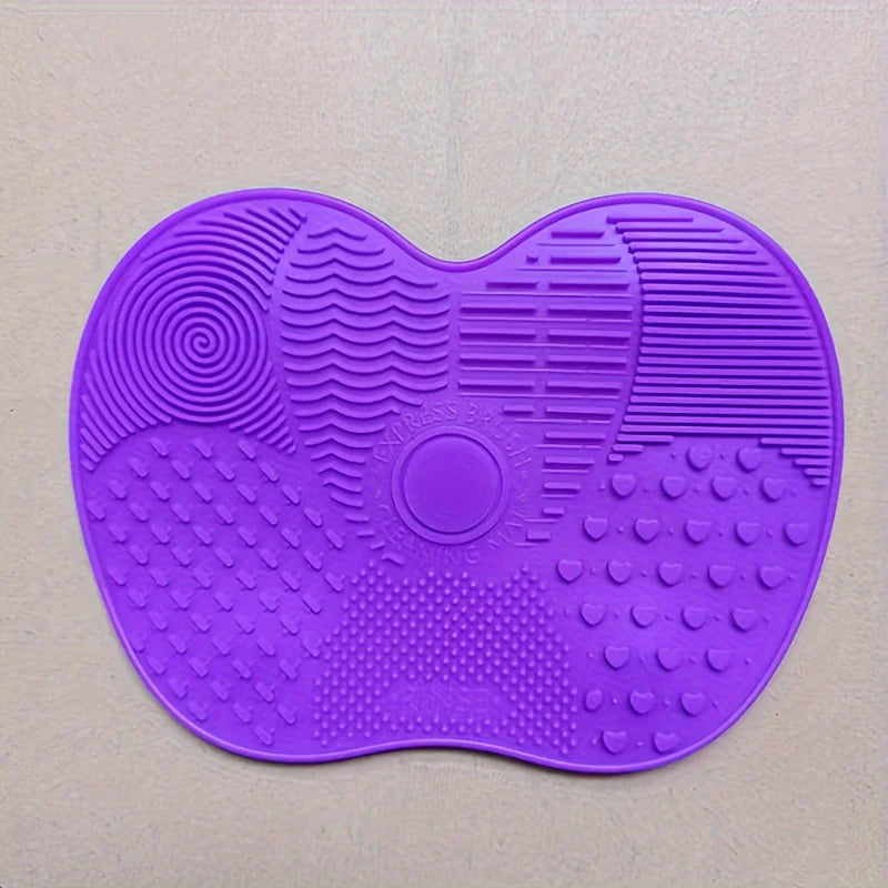Silicone Apple Scrub Pad with Suction Cup Powder Puff Scrub Pad Beauty Tool Scrub Pad Makeup Brush Cleaning Tool