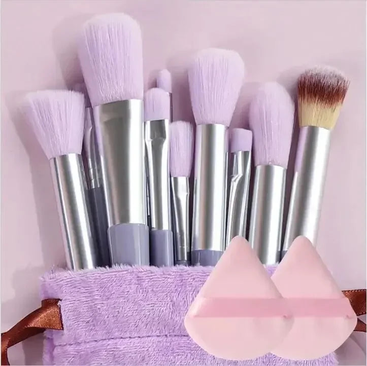 13pcs Premium Synthetic Nylon Bristle Makeup Brush Set - Soft, Gentle, and Cruelty-Free for Flawless Foundation, Blush, Powder,