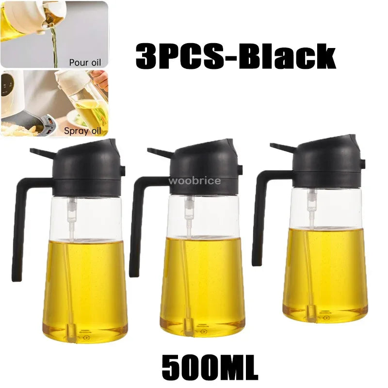 Oil Spray Plastic Household Kitchen Oil Spray Bottle Nebulizing Mist Filling Cooking Dual Use BBQ Camping Large Capacity