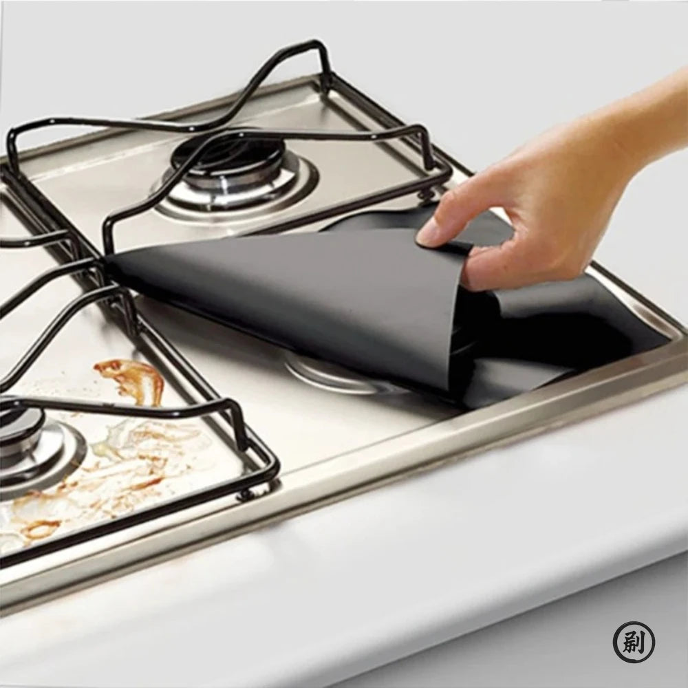 4 Pieces 27 Cm Gas Stove Surface Protection Pad Washable Oil And Dirt Resistant Kitchen Cleaning Accessories