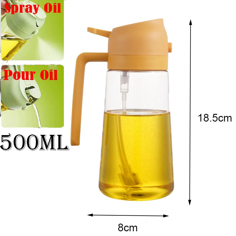 Oil Spray Plastic Household Kitchen Oil Spray Bottle Nebulizing Mist Filling Cooking Dual Use BBQ Camping Large Capacity