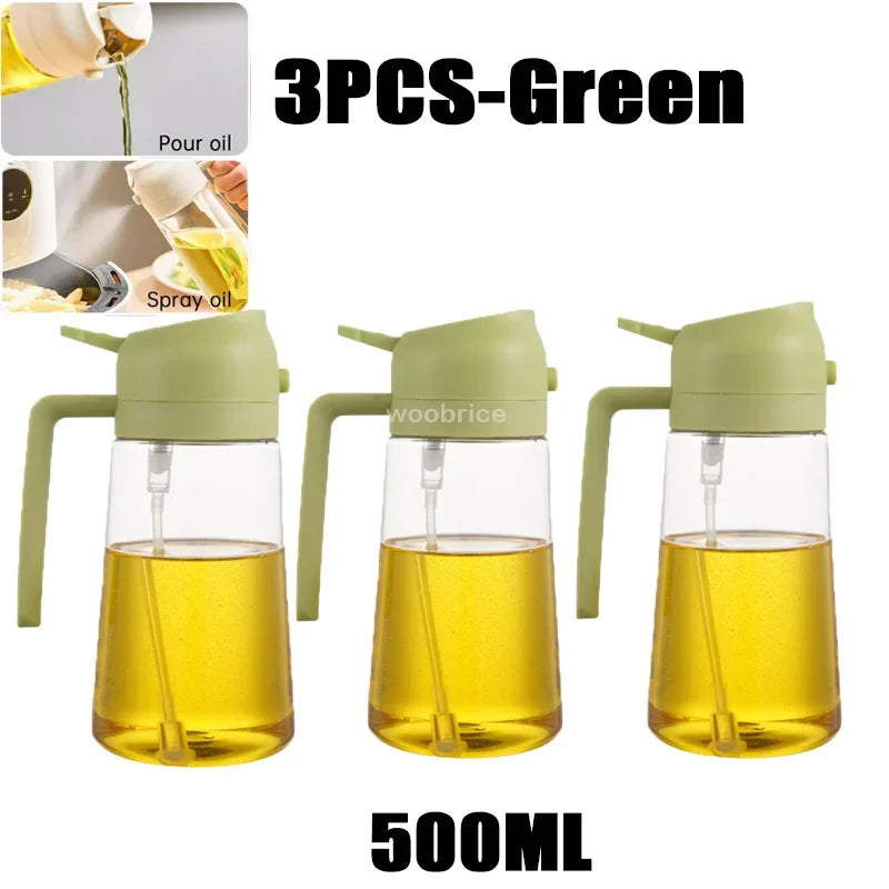 Oil Spray Plastic Household Kitchen Oil Spray Bottle Nebulizing Mist Filling Cooking Dual Use BBQ Camping Large Capacity