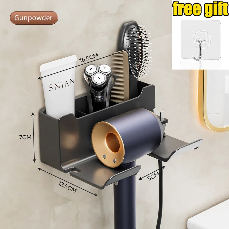 Hair Dryer Holder Wall Dryer Cradle Straightener Stand Hairdryer Organizer Box Toilet Blower Holder Shelf Bathroom Accessories
