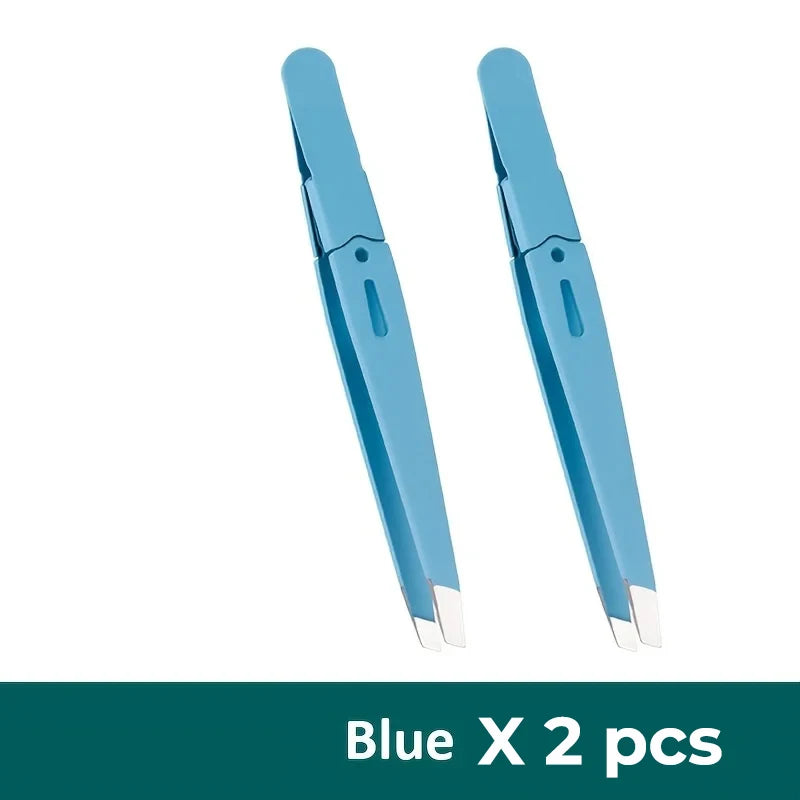 Eyebrow Tweezer Colorful Hair Beauty Fine Hairs Puller Stainless Steel Slanted Eye Brow Clips Removal Makeup Tools