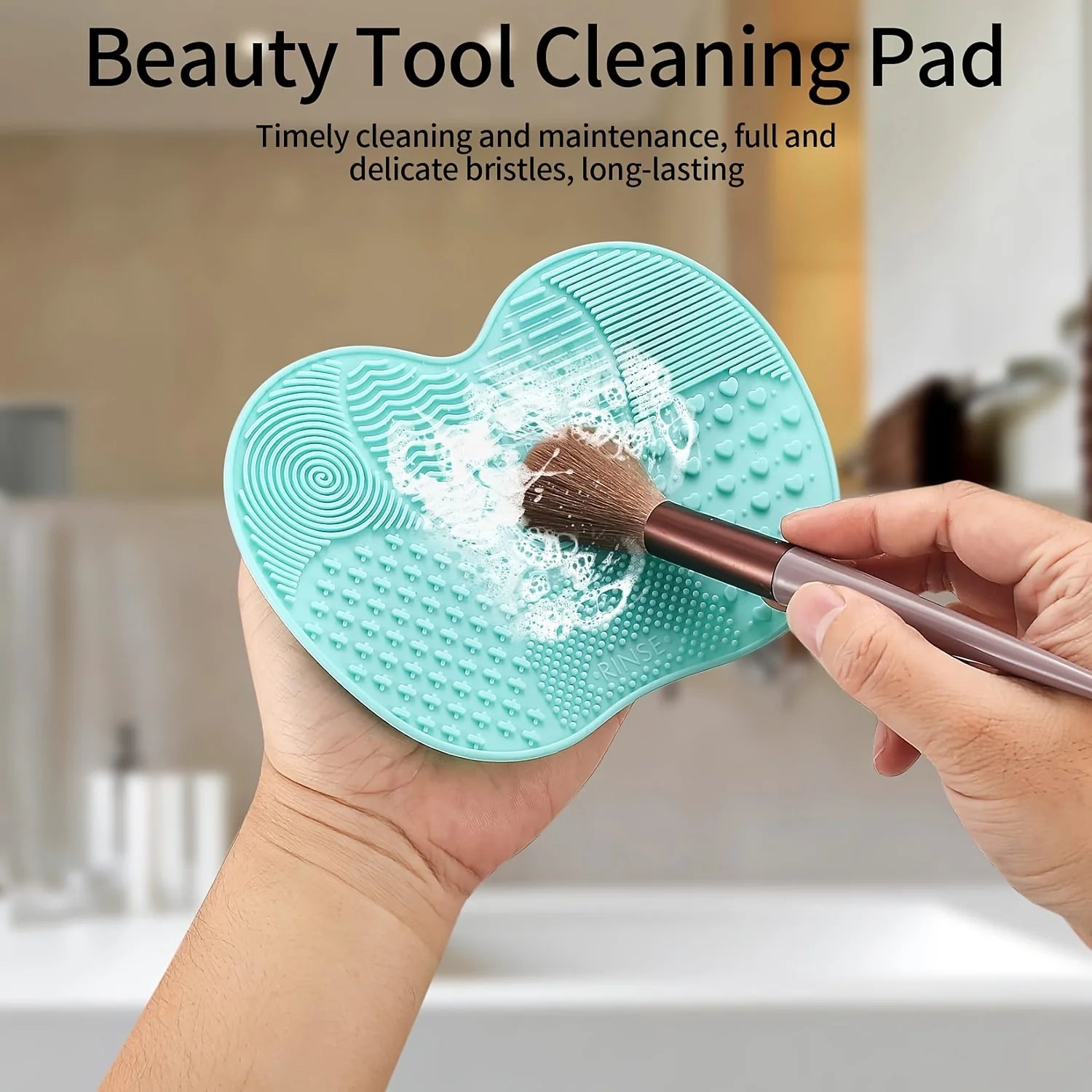 Silicone Apple Scrub Pad with Suction Cup Powder Puff Scrub Pad Beauty Tool Scrub Pad Makeup Brush Cleaning Tool