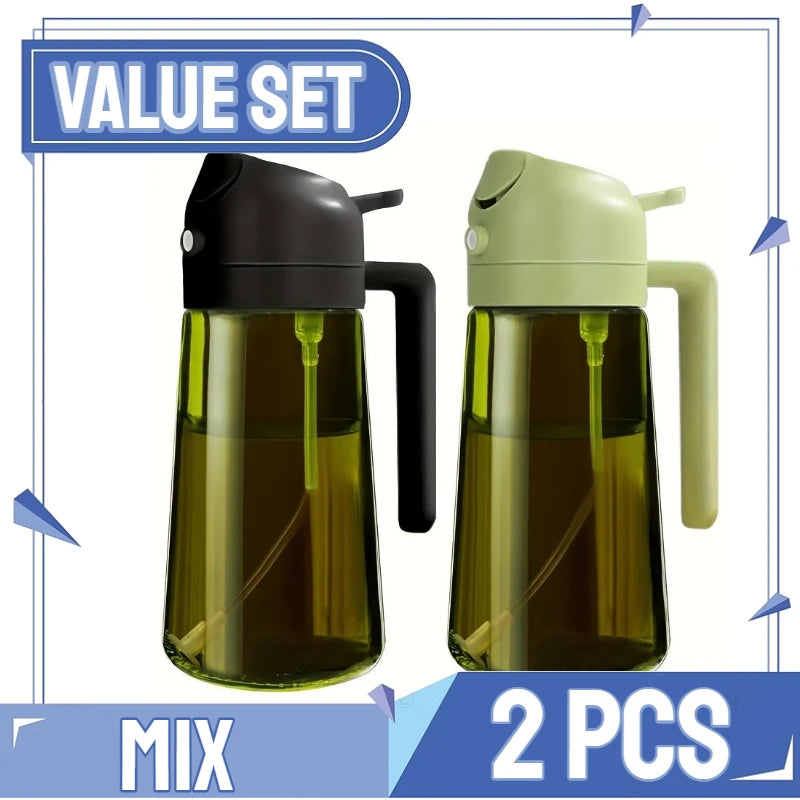 Oil Spray Plastic Household Kitchen Oil Spray Bottle Nebulizing Mist Filling Cooking Dual Use BBQ Camping Large Capacity