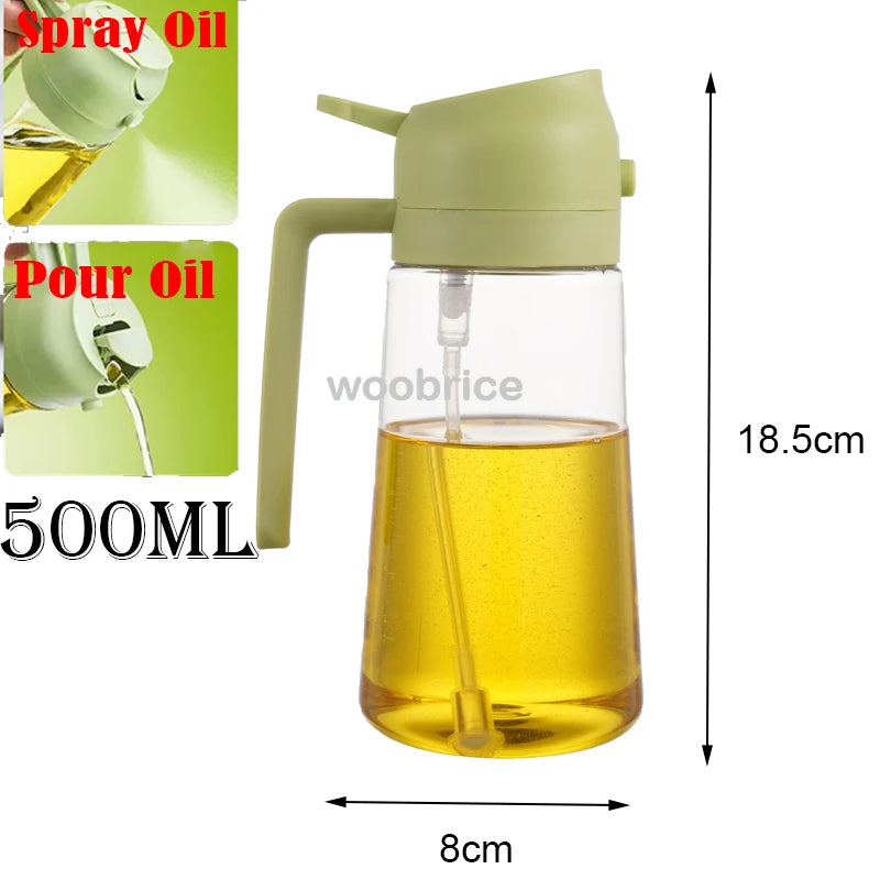 Oil Spray Plastic Household Kitchen Oil Spray Bottle Nebulizing Mist Filling Cooking Dual Use BBQ Camping Large Capacity