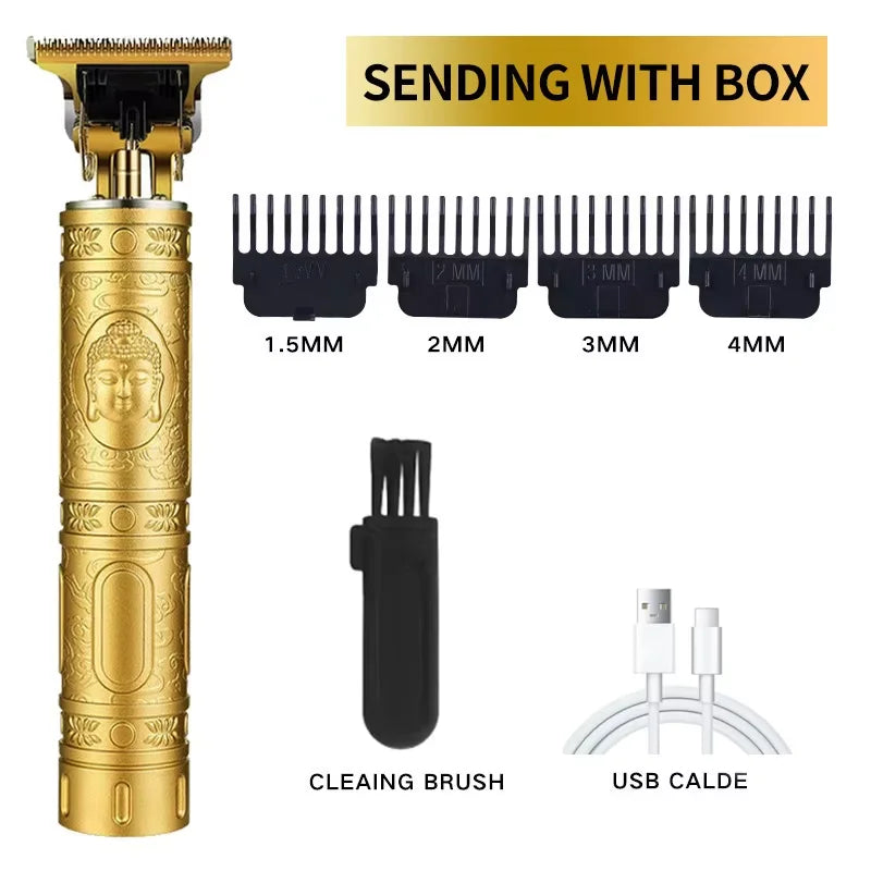 New Retro T9 Hair Clipper For Men, Electric Shaver, Rechargeable Hair Clipper, Portable Cordless Beard Trimmer