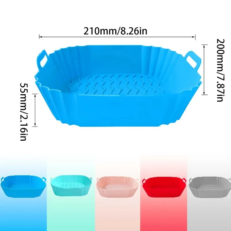 Reusable Air Fryer Silicone Liners Pot Non-Stick Airfryer Basket Cooking Gadgets Baking Tray Pizza Pan Oven Kitchen Accessories