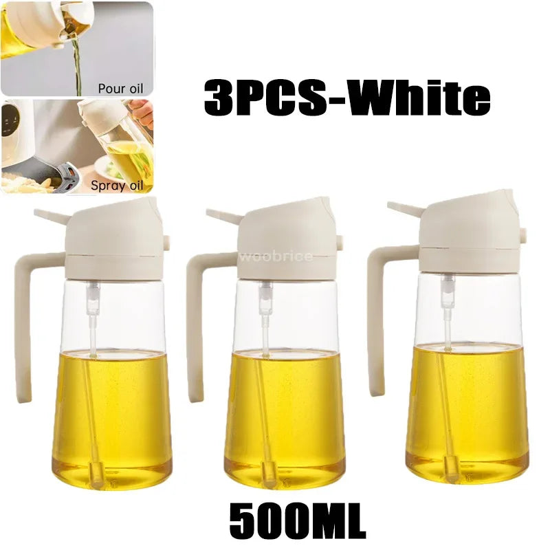 Oil Spray Plastic Household Kitchen Oil Spray Bottle Nebulizing Mist Filling Cooking Dual Use BBQ Camping Large Capacity