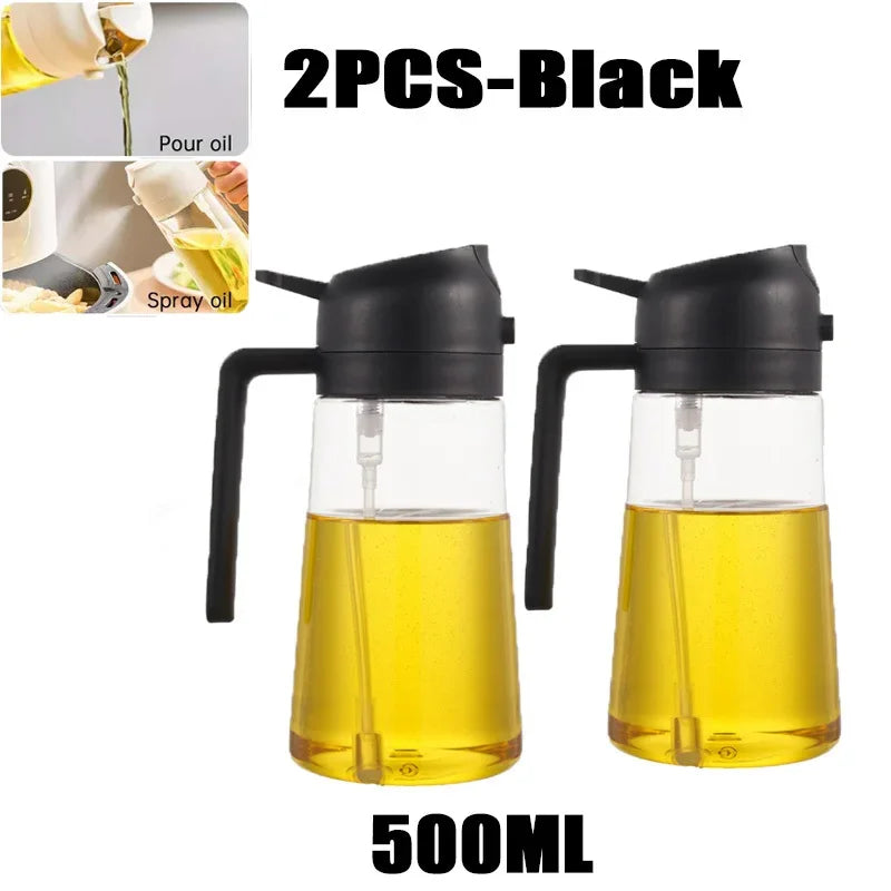 Oil Spray Plastic Household Kitchen Oil Spray Bottle Nebulizing Mist Filling Cooking Dual Use BBQ Camping Large Capacity