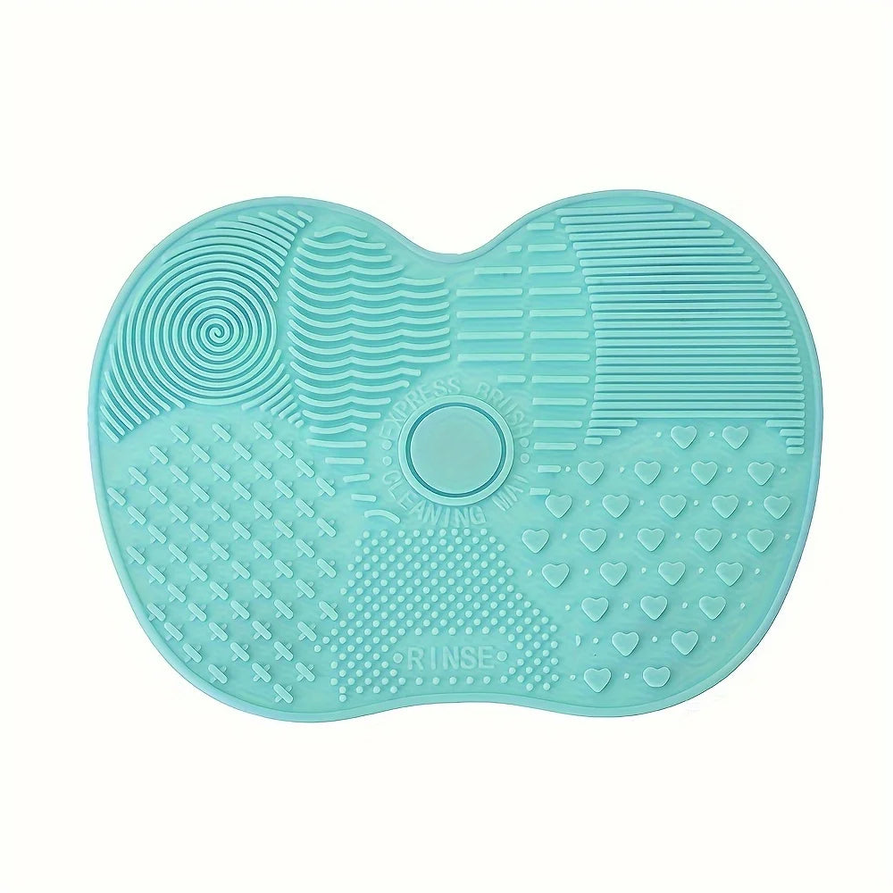 Silicone Apple Scrub Pad with Suction Cup Powder Puff Scrub Pad Beauty Tool Scrub Pad Makeup Brush Cleaning Tool