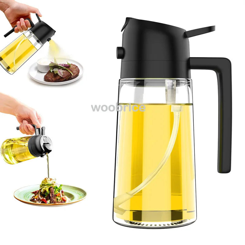 Oil Spray Plastic Household Kitchen Oil Spray Bottle Nebulizing Mist Filling Cooking Dual Use BBQ Camping Large Capacity