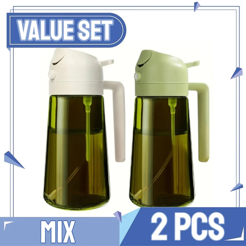 Oil Spray Plastic Household Kitchen Oil Spray Bottle Nebulizing Mist Filling Cooking Dual Use BBQ Camping Large Capacity