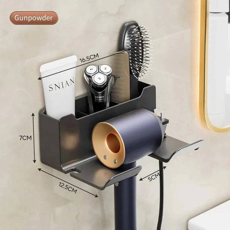 Hair Dryer Holder Wall Dryer Cradle Straightener Stand Hairdryer Organizer Box Toilet Blower Holder Shelf Bathroom Accessories