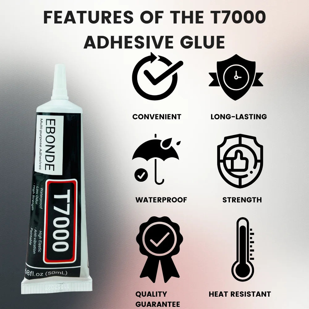 T7000 Black Contact Cellphone Tablet Repair Adhesive Strong T-7000 Glue 15ML 50ML 110ML with Fine Needle