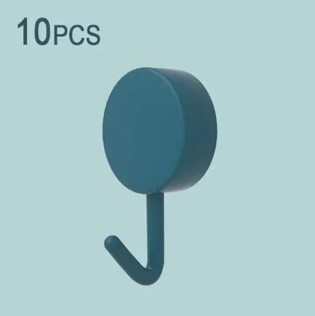 10PCS Self Adhesive Wall Hook Strong Without Drilling Coat Bag Bathroom Door Kitchen Towel Hanger Hooks Home Storage Accessories