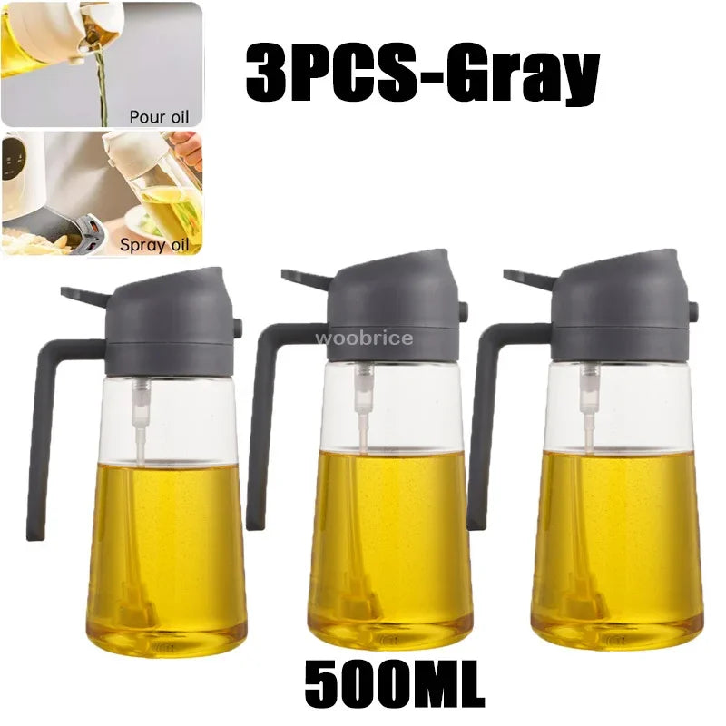 Oil Spray Plastic Household Kitchen Oil Spray Bottle Nebulizing Mist Filling Cooking Dual Use BBQ Camping Large Capacity