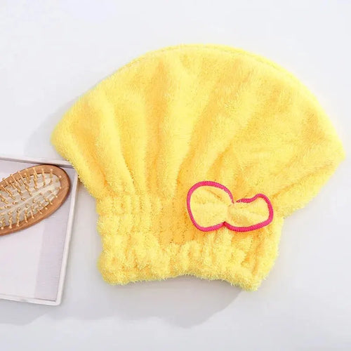 1Pc Microfibre Quick Hair Drying Bath Towel Bowknot Wrap Towel Cap Bathroom Accessories Bonnets For Women Designer Shower Cap