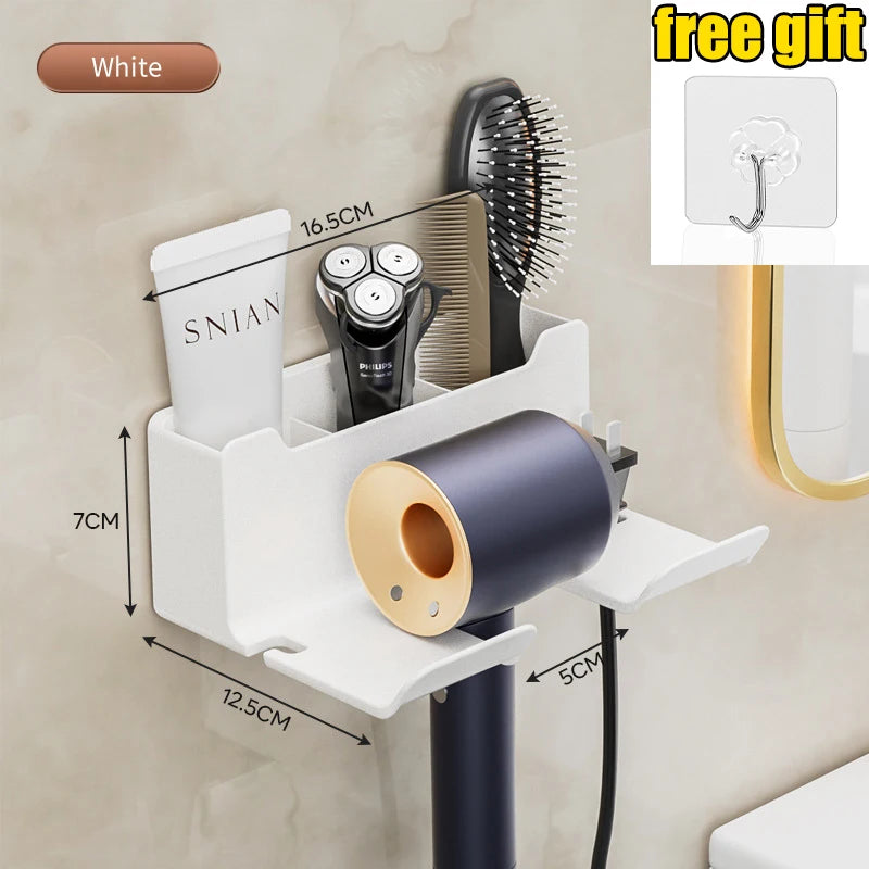 Hair Dryer Holder Wall Dryer Cradle Straightener Stand Hairdryer Organizer Box Toilet Blower Holder Shelf Bathroom Accessories
