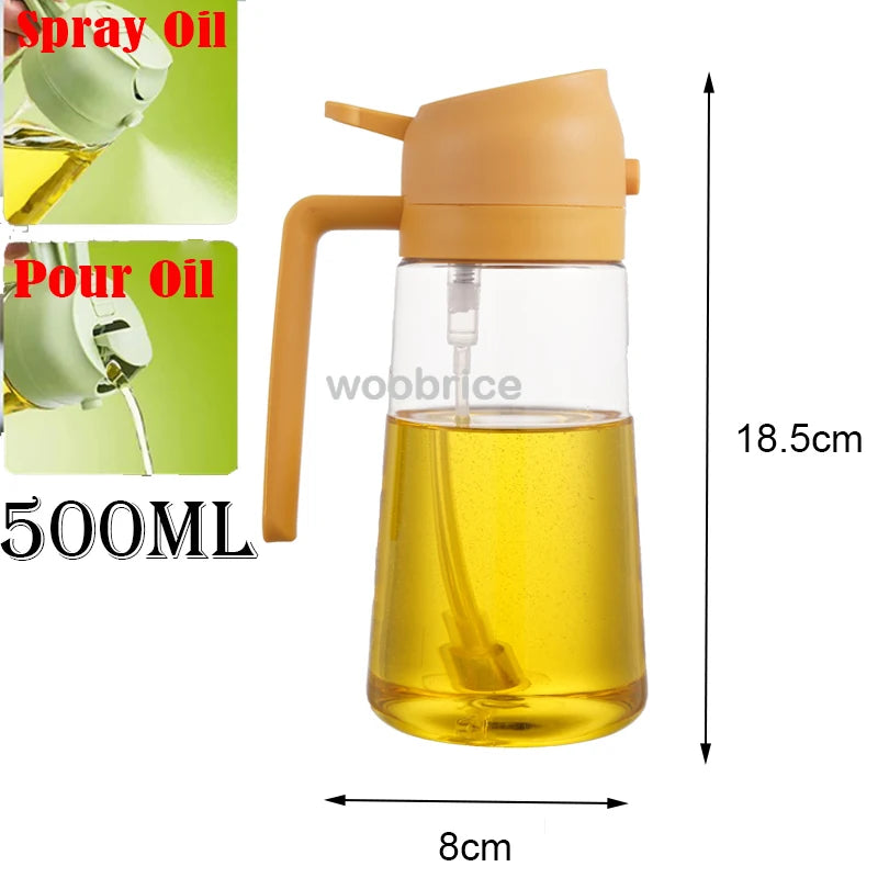 Oil Spray Plastic Household Kitchen Oil Spray Bottle Nebulizing Mist Filling Cooking Dual Use BBQ Camping Large Capacity