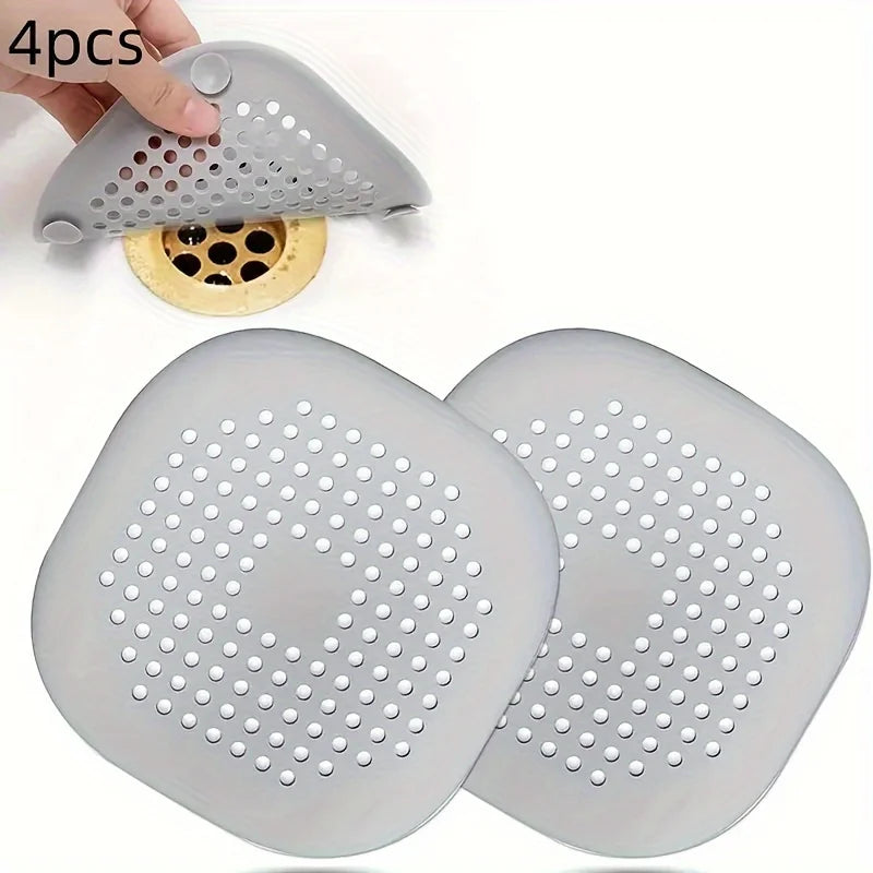 Silicone With Suction Cup Floor Drain Sticker Bathroom Sewer Hair Filter Drain Cover Home Floor Drain Mat Bathroom Accessories