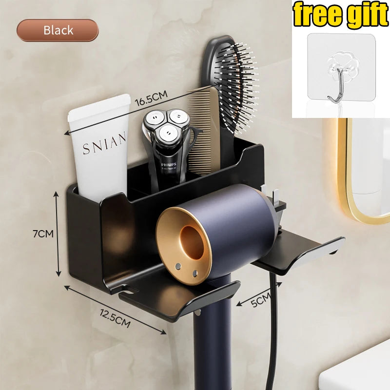 Hair Dryer Holder Wall Dryer Cradle Straightener Stand Hairdryer Organizer Box Toilet Blower Holder Shelf Bathroom Accessories