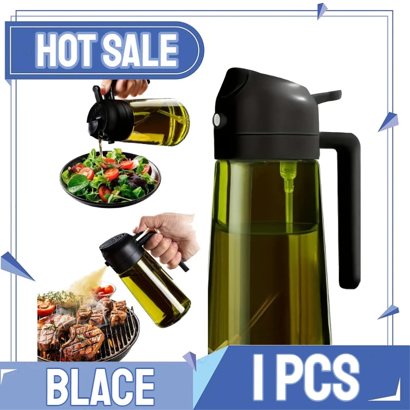 Oil Spray Plastic Household Kitchen Oil Spray Bottle Nebulizing Mist Filling Cooking Dual Use BBQ Camping Large Capacity