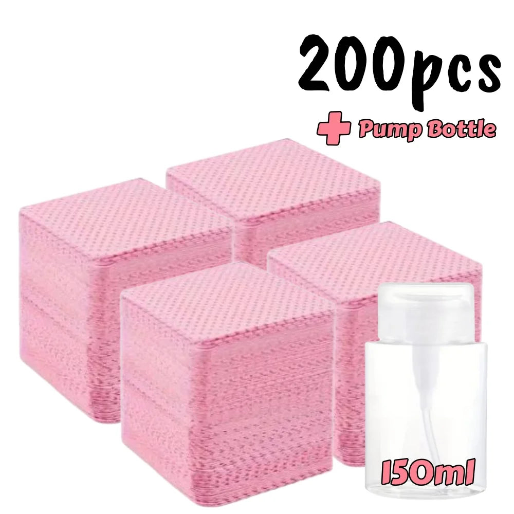 20/600pcs Lint-Free Nail Wipes Gel Cleansing Tissues Aluminum-Free Nail Polish Remover Pads for NaiArt Beauty Cleaning Care Tool